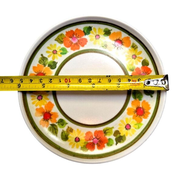 Retro 60s Imperial Sheffield Golden Garden Melamine flower power dinner set of 9 - Picture 9 of 10